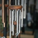 Small wood and metal wind chime on display in Cincinnati, OH