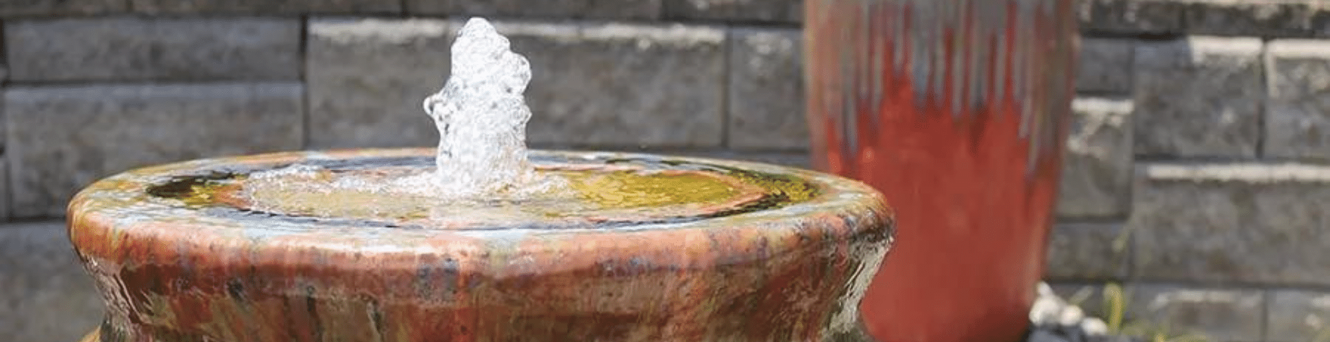 Closeup of disappearing water fountain